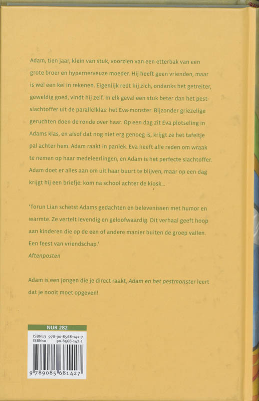 Achterkant van Adam en het pestmonster