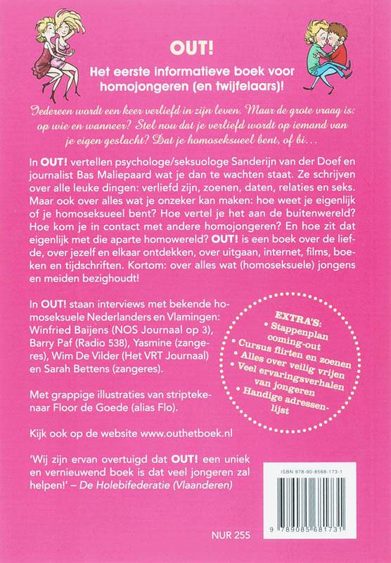 Achterkant van Out!
