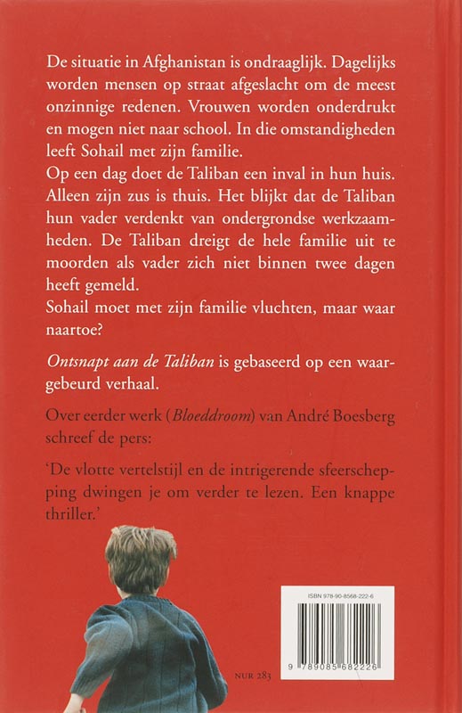 Achterkant van Ontsnapt aan de Taliban