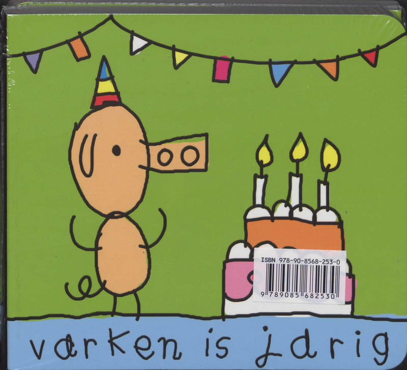 Achterkant van Varken is jarig set 2 ex