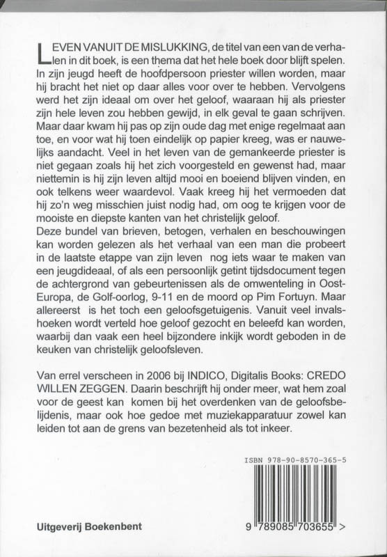 Achterkant van Een gemankeerde priester in zijn laatste etappe