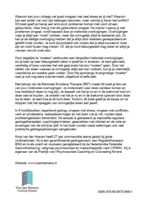 Achterkant van Zelfhulp bij stress, conflicten en andere ongemakken