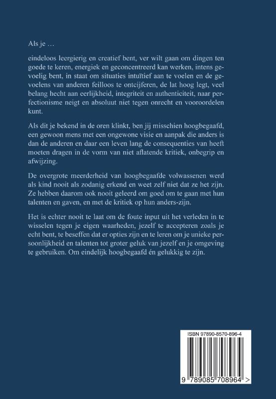 Achterkant van Hoogbegaafd en gelukkig