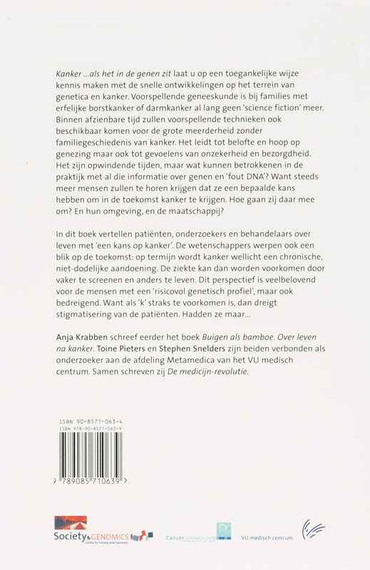 Achterkant van Kanker....als het in de genen zit