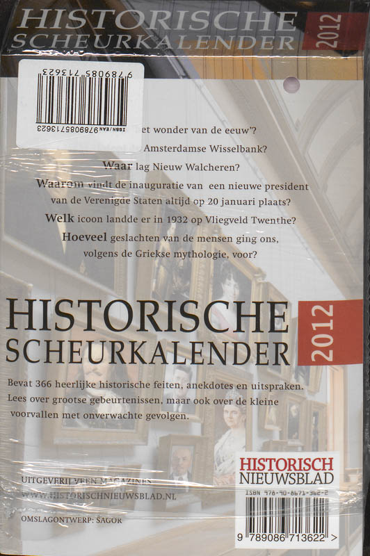 Achterkant van Historische scheurkalender 2012