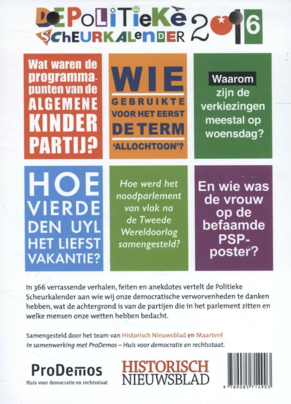 Achterkant van 2016