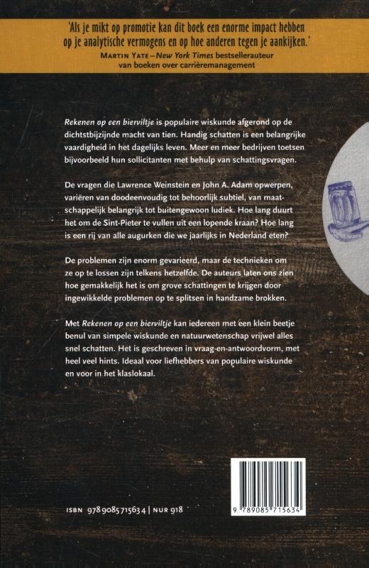 Achterkant van Rekenen op een bierviltje