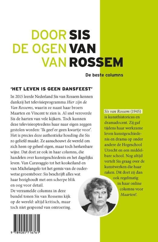 Achterkant van Door de ogen van Sis van Rossem