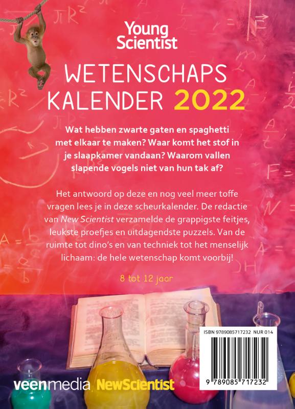 Achterkant van Young Scientist Wetenschapskalender 2022