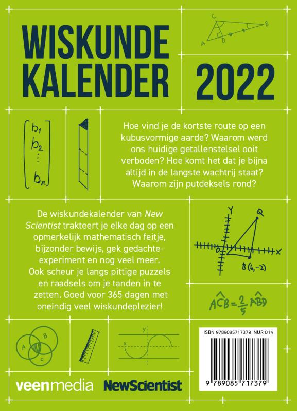 Achterkant van Wiskundekalender 2022
