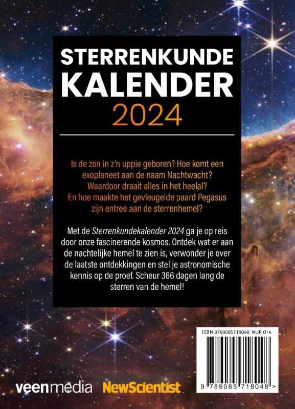 Achterkant van Sterrenkundekalender 2024