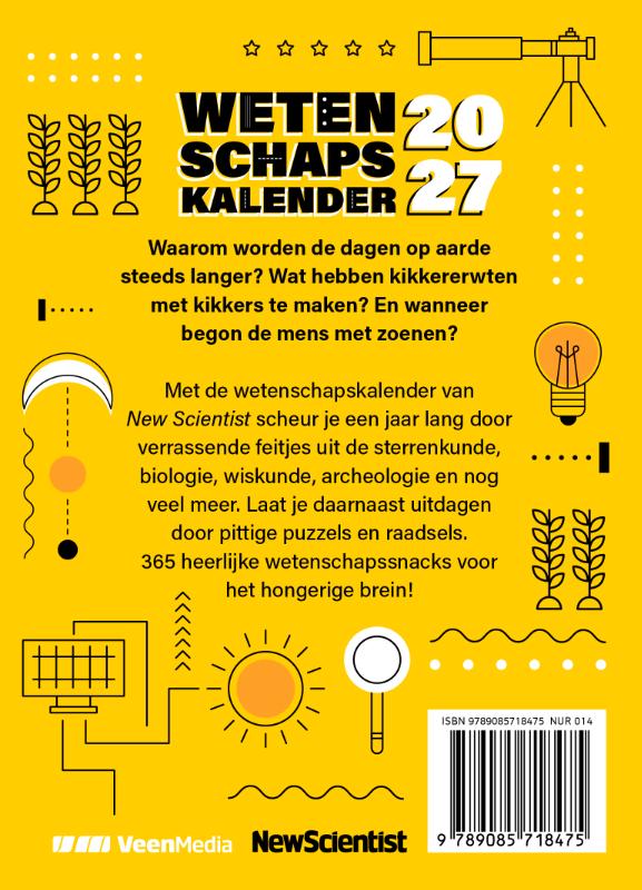 Achterkant van Wetenschapskalender 2027