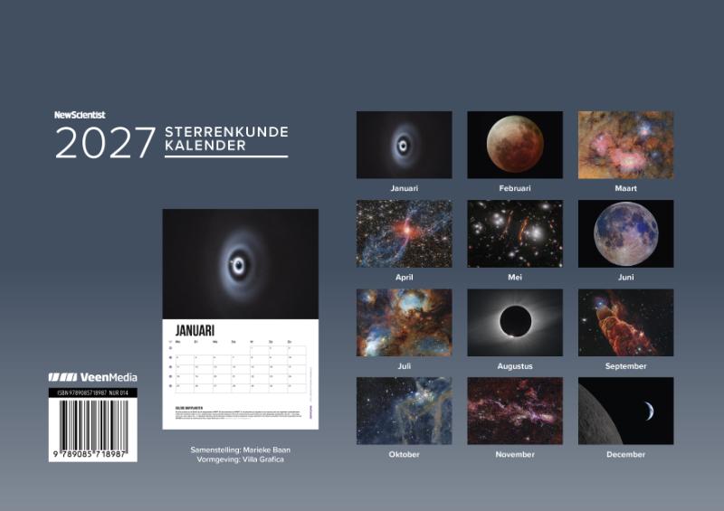 Achterkant van Fotokalender Sterrenkunde 2027