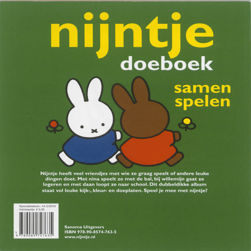 Achterkant van Nijntje Doeboek