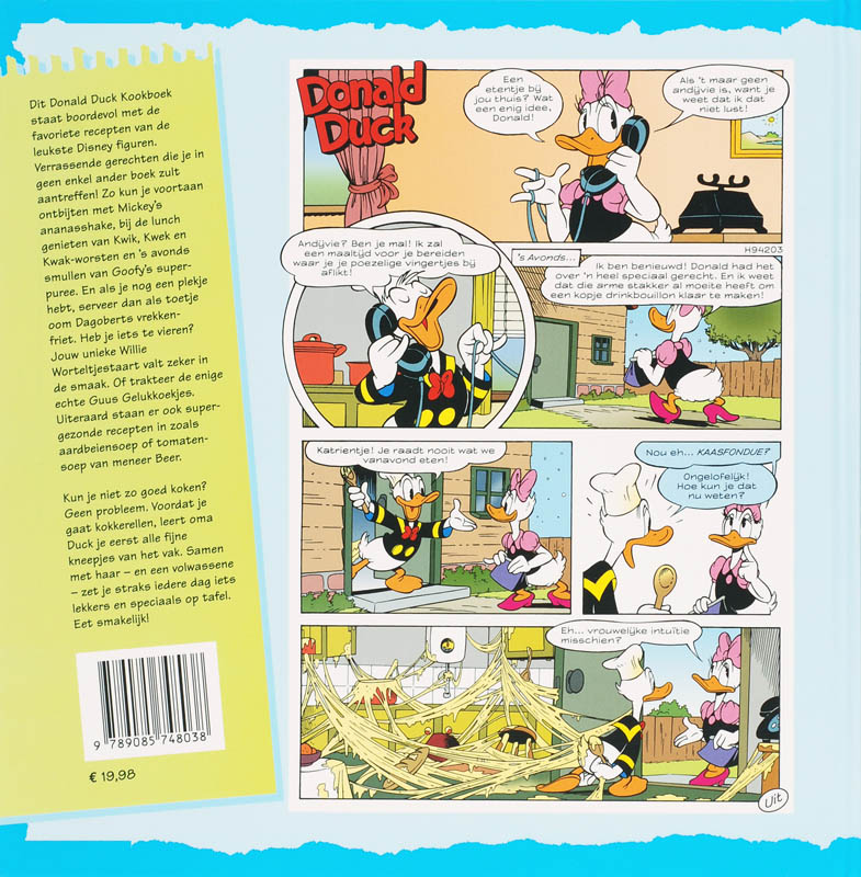 Achterkant van Donald Duck kookboek