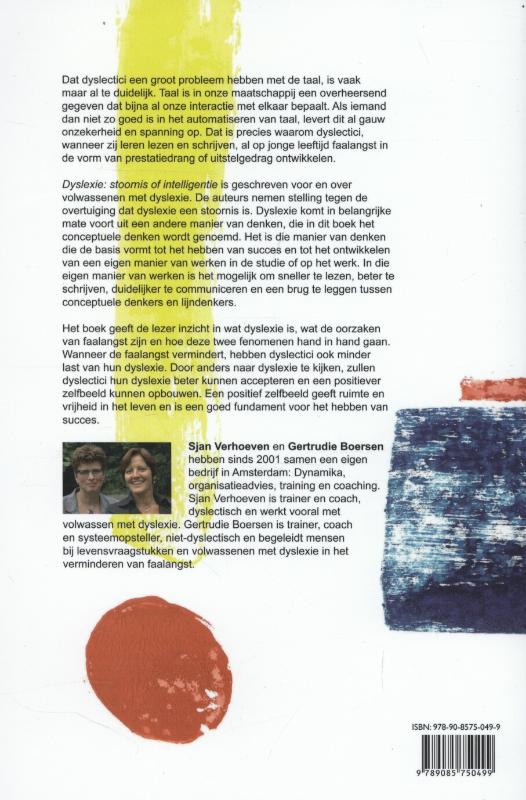 Achterkant van Dyslexie stoornis of intelligentie