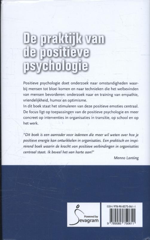 Achterkant van De praktijk van de positieve psychologie