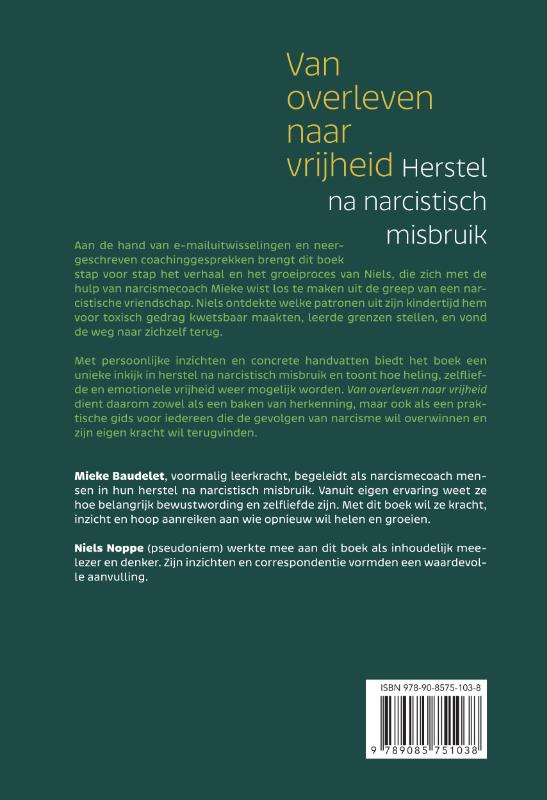 Achterkant van Van overleven naar vrijheid