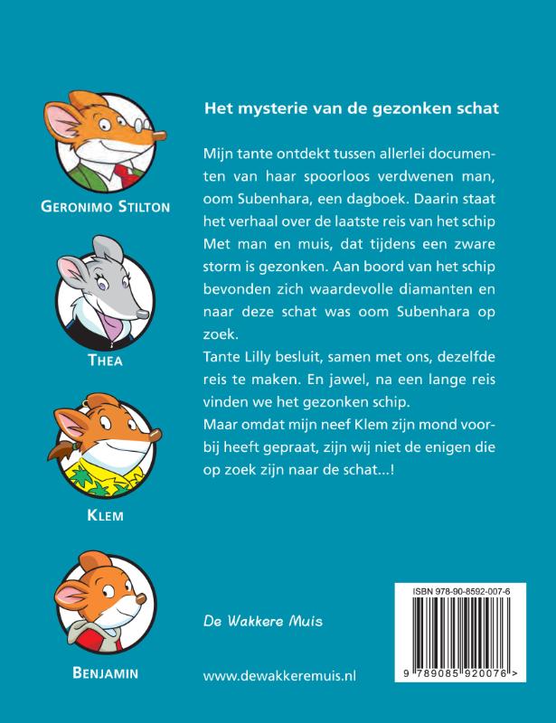 Achterkant van Het mysterie van de gezonken schat