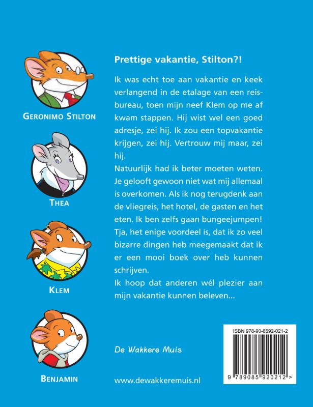 Achterkant van Prettige vakantie, Stilton!