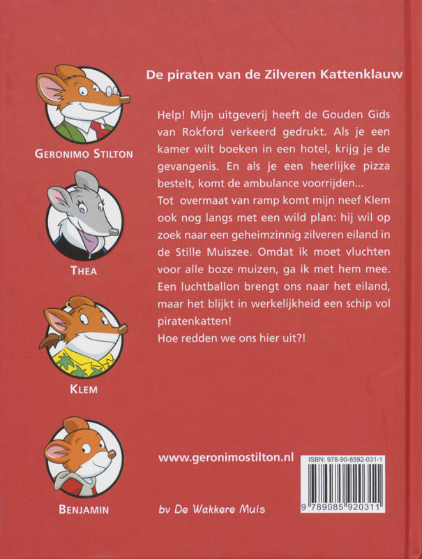 Achterkant van De piraten van de Zilveren Kattenklauw