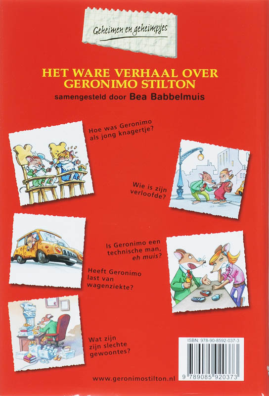 Achterkant van Het ware verhaal over Geronimo Stilton!