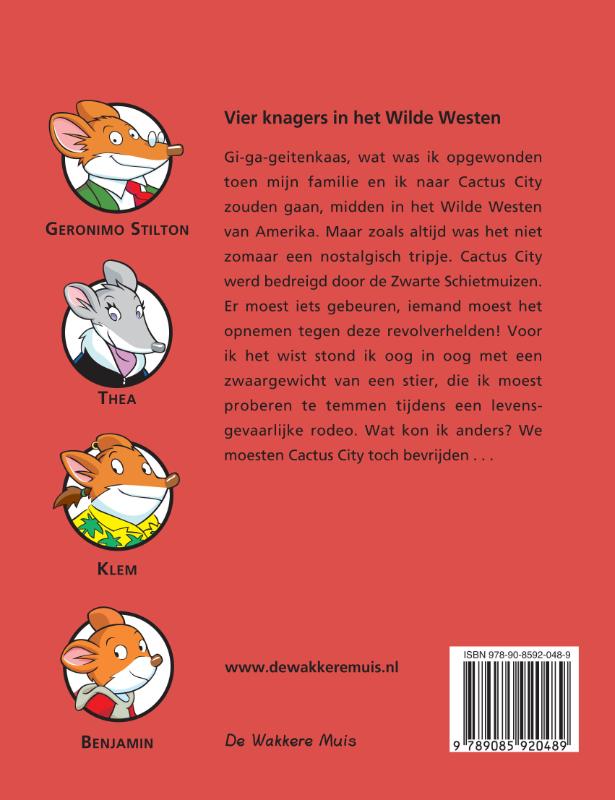 Achterkant van De vier knagers in het wilde westen