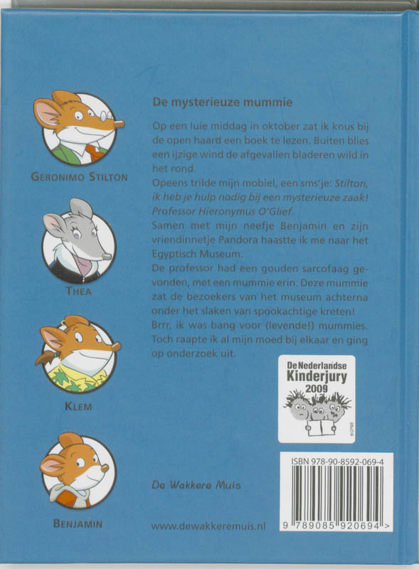 Achterkant van De mysterieuze mummie