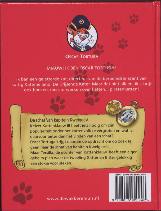 Achterkant van De schat van kapitein Kwelgeest