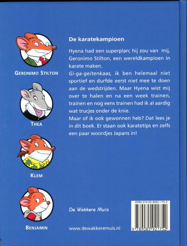 Achterkant van De karatekampioen