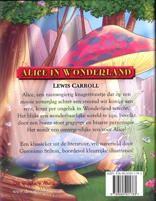 Achterkant van Alice in Wonderland