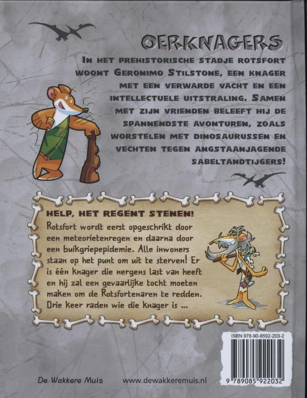 Achterkant van Help het regent stenen