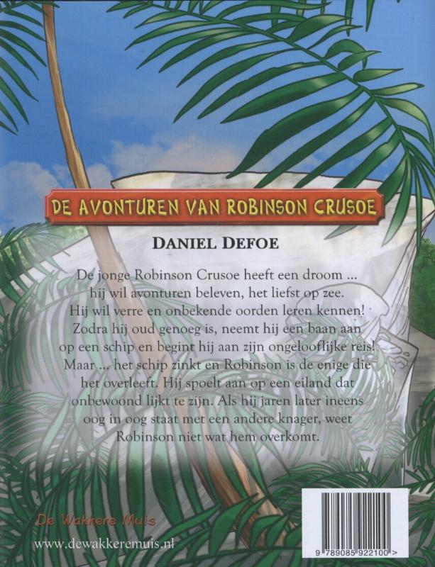 Achterkant van De avonturen van Robinson Crusoe