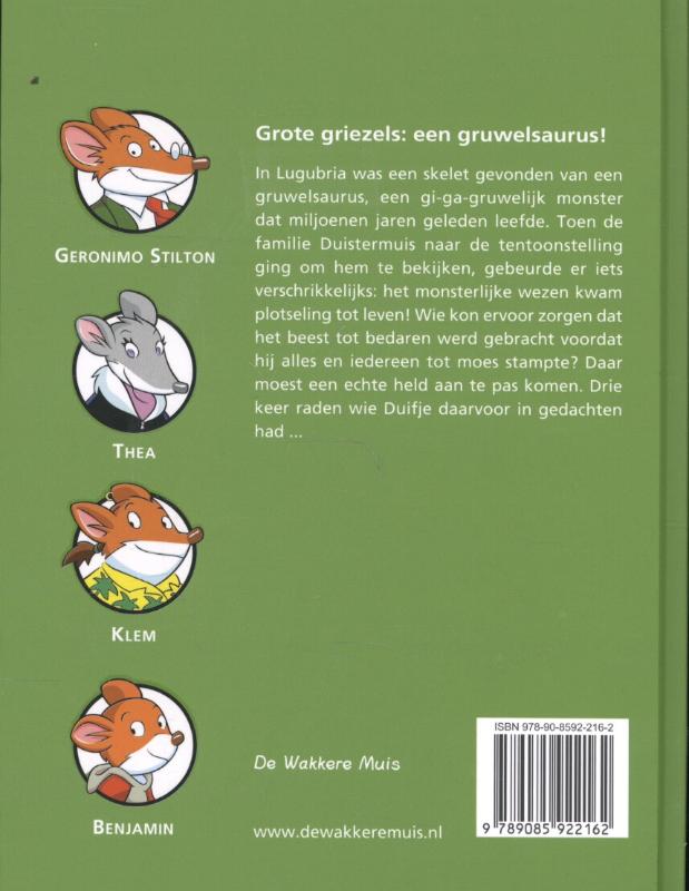 Achterkant van Grote griezels: een gruwelsaurus!