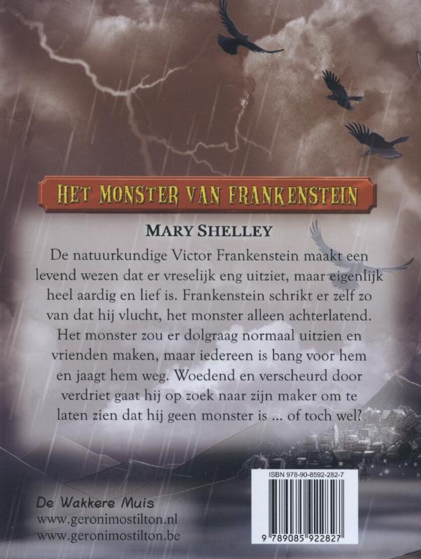 Achterkant van Het monster van Frankenstein