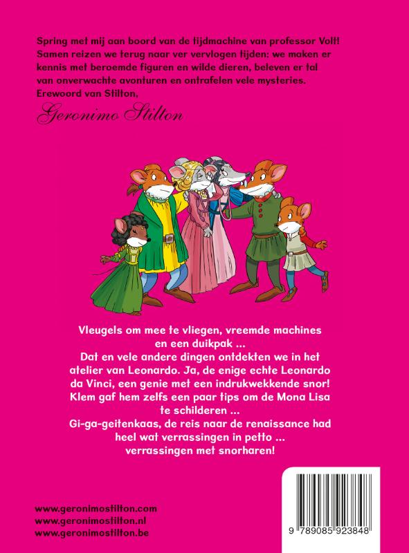 Achterkant van De uitvindingen van Leonardo