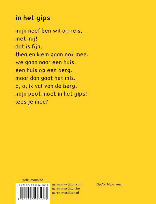 Achterkant van In het gips