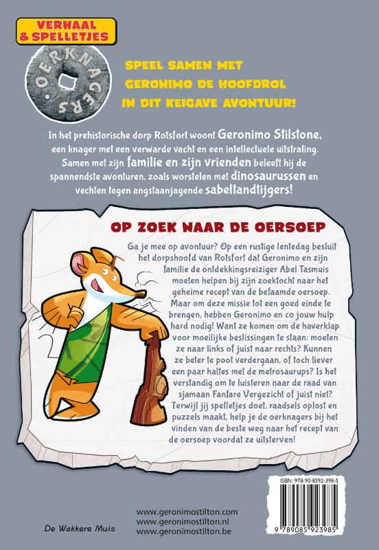 Achterkant van Op zoek naar de oersoep
