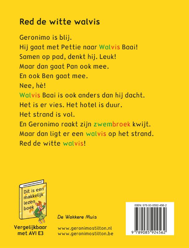 Achterkant van Red de witte walvis