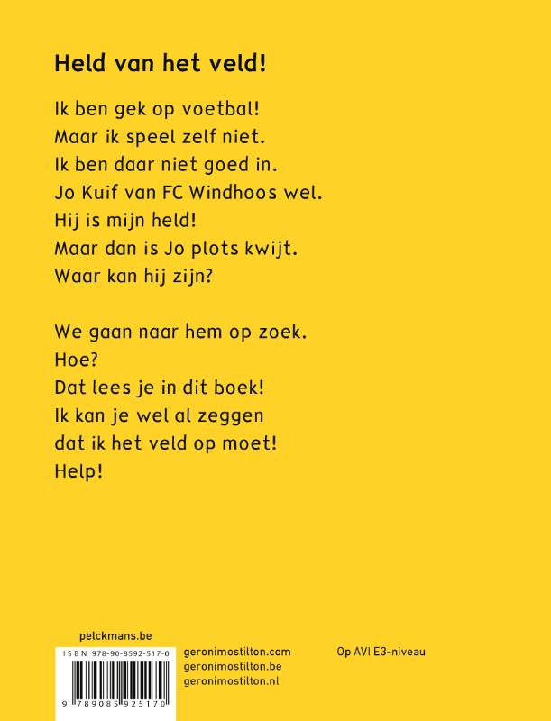 Achterkant van Held van het veld!