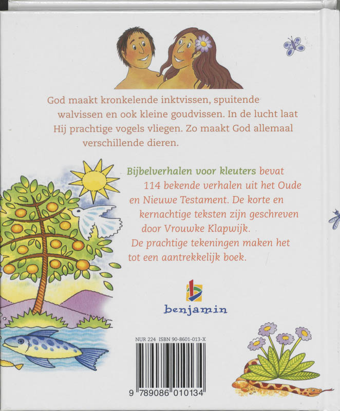 Achterkant van Bijbelverhalen voor kleuters