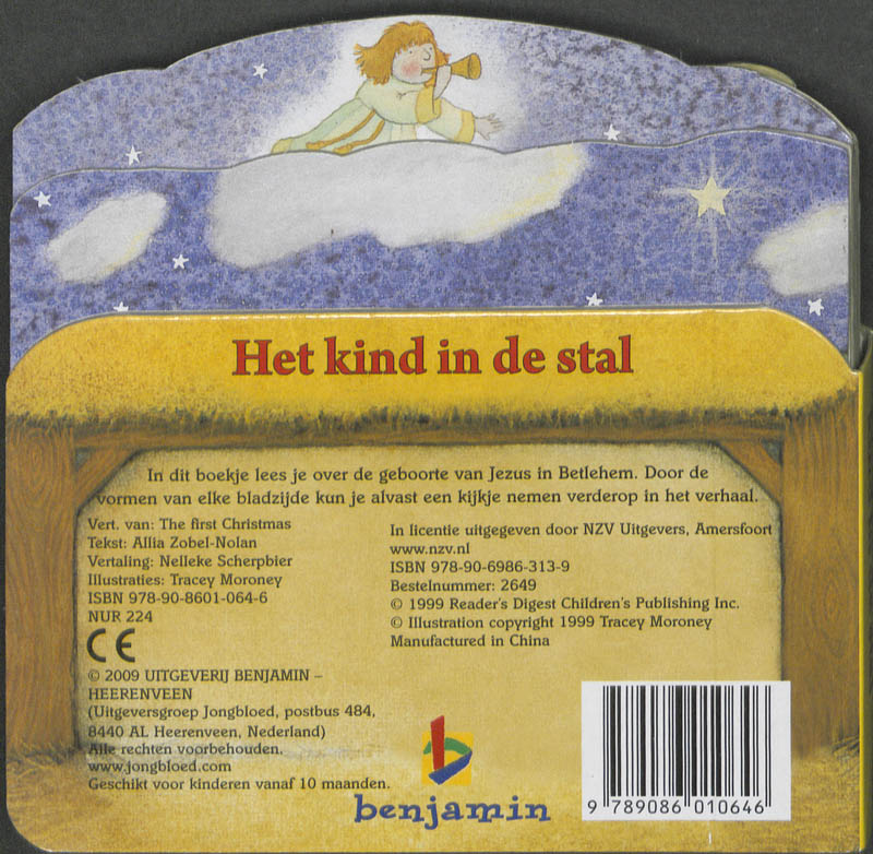 Achterkant van Het kind in de stal