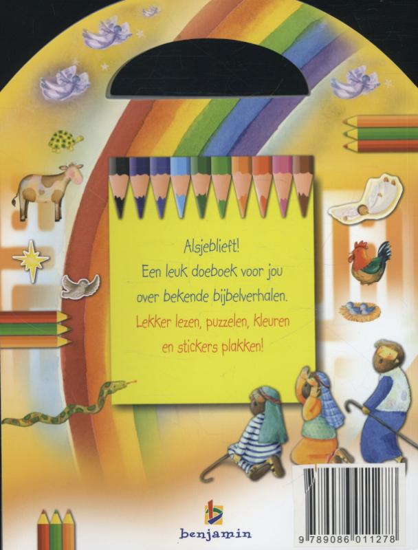 Achterkant van 101 bijbelse verhalen, puzzels en stickers
