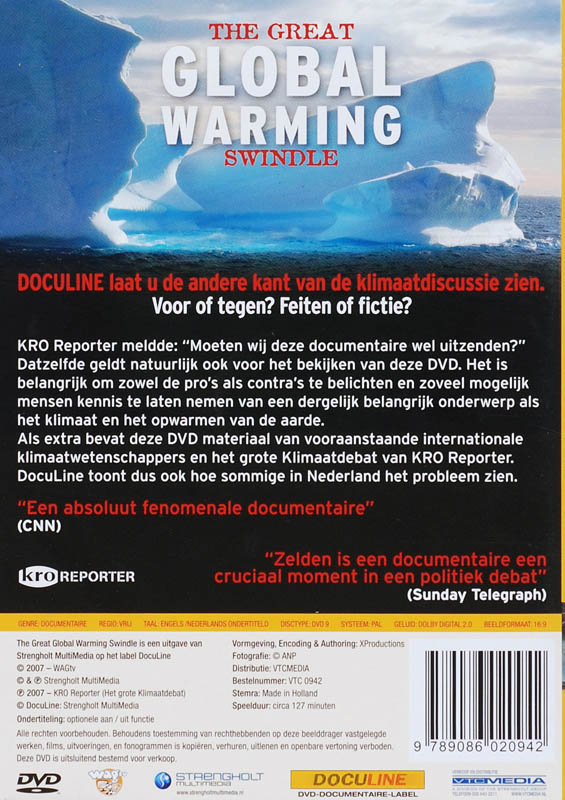 Achterkant van The Great Global Warming Swindle