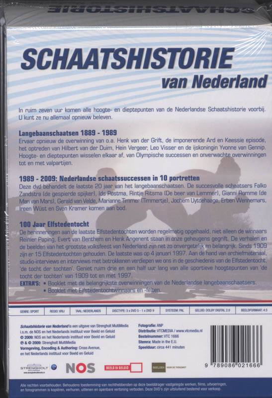 Achterkant van De schaatshistorie van Nederland (DVD box)