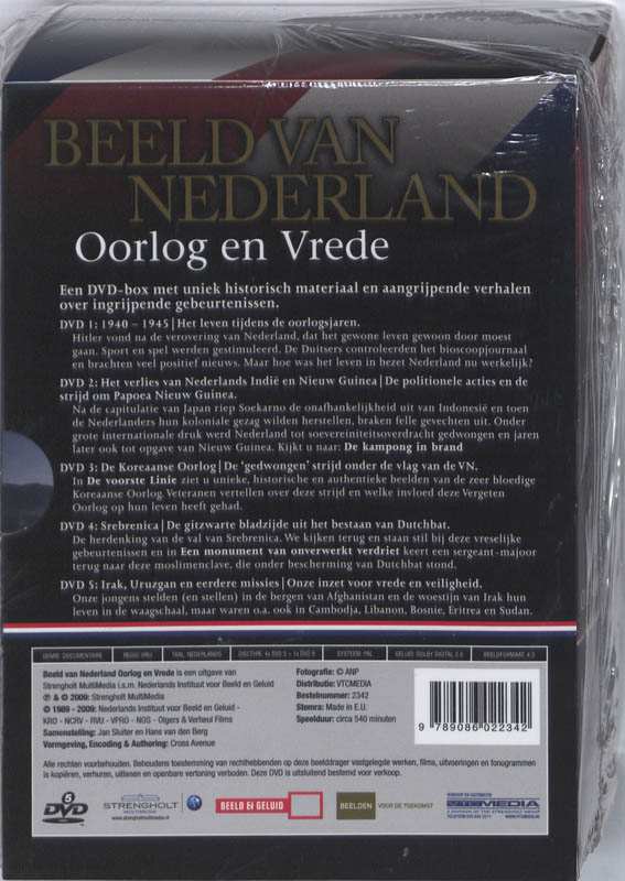 Achterkant van Beeld van Nederland oorlog en vrede
