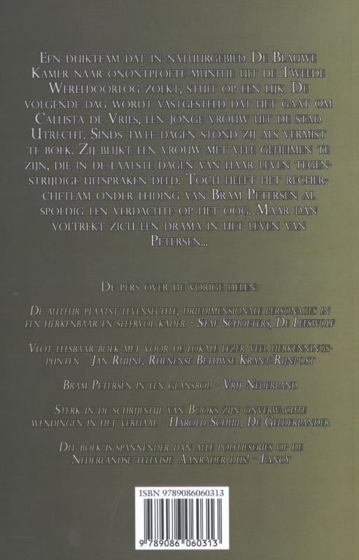 Achterkant van De dood van Callista de Vries