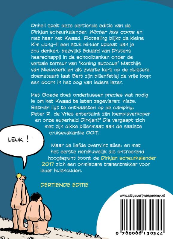 Achterkant van Dirkjan scheurkalender 2017