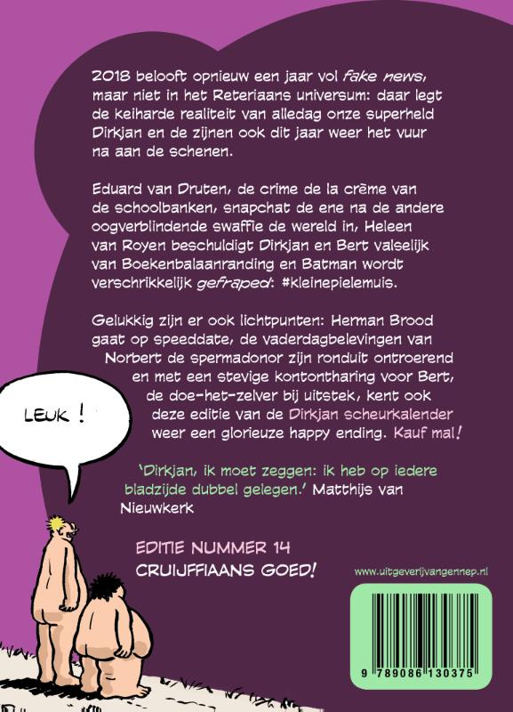 Achterkant van Dirkjan scheurkalender 2018