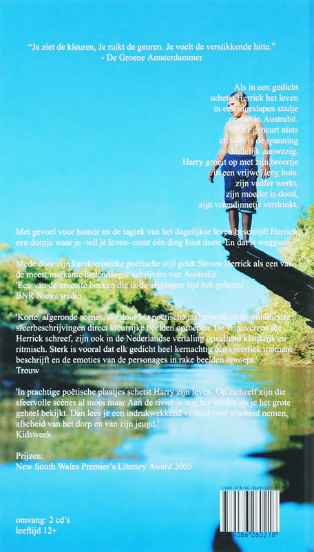 Achterkant van Aan de rivier